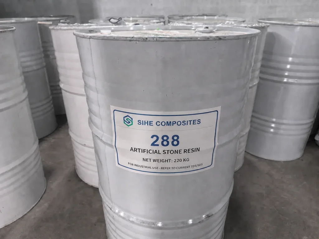 SIHE 288 artificial stone resin in a 220 kg steel drum